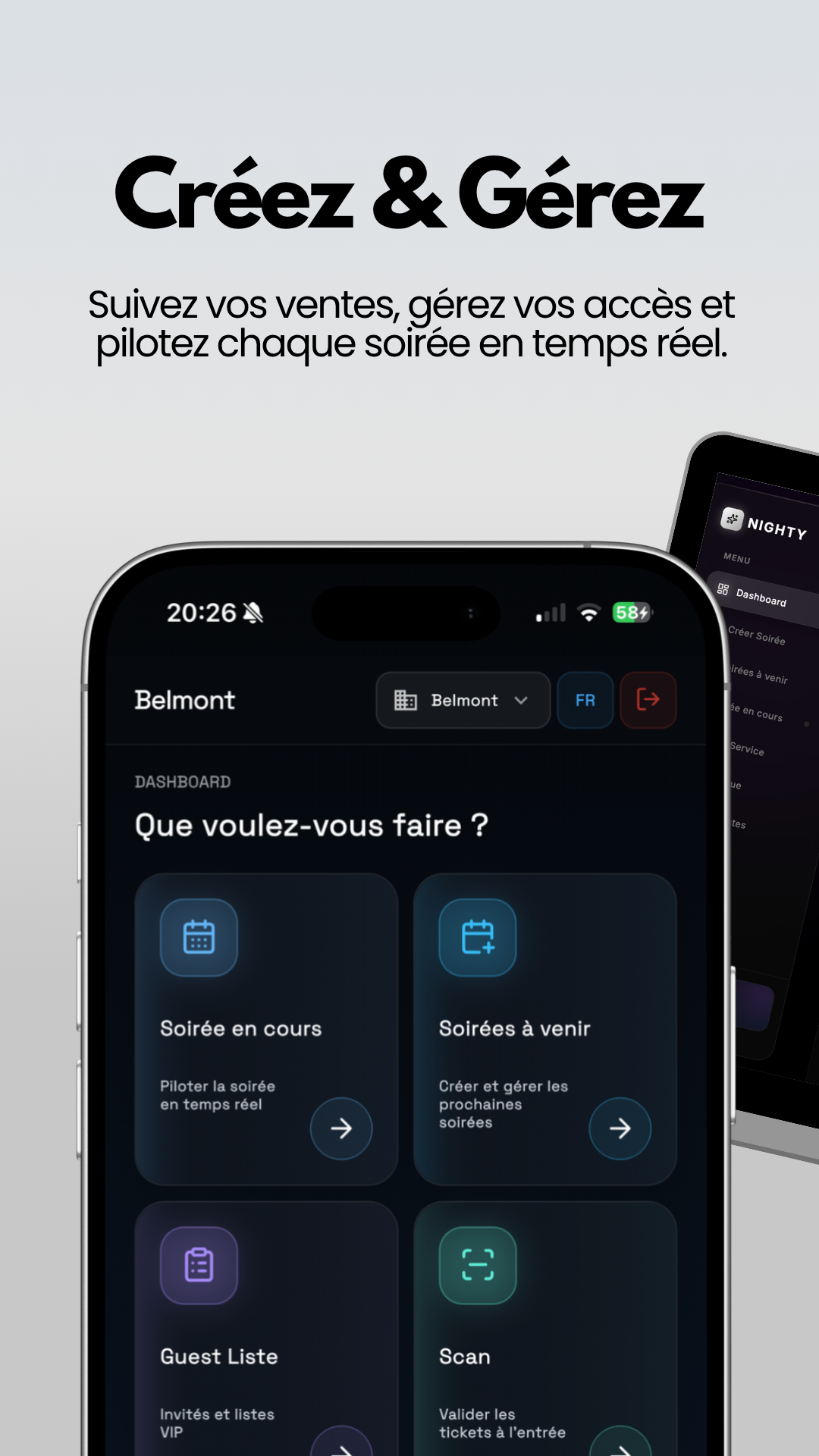 L’application Nighty Pro pour créer et piloter les soirées